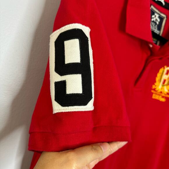 USA Rugby Vintage All American World Class Embroider Polo Shirt Red L - Picture 6 of 7